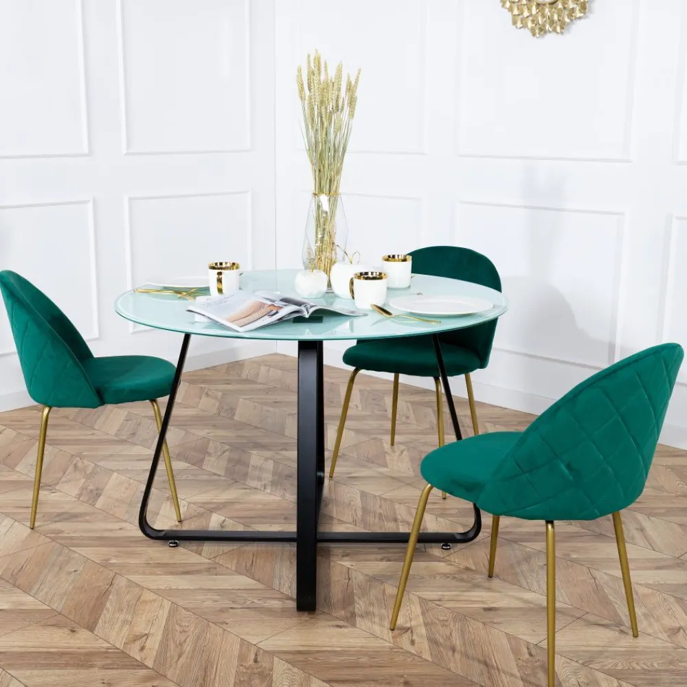Stół okrągły Tika Black 110 cm * HowHomely Discount
