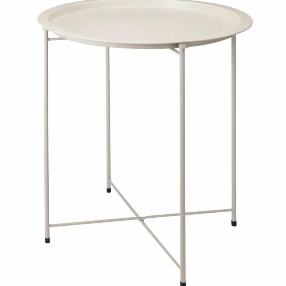 Stolik boczny metalowy beżowy 47xh50 cm