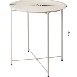 Stolik boczny metalowy beżowy 47xh50 cm