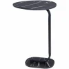 Stolik boczny z blatem w czarnym marmurze h59 cm