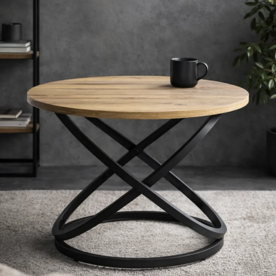 Stolik kawowy 60cm Selvia okrągły LOFT