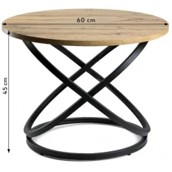 Stolik kawowy 60cm Selvia okrągły LOFT