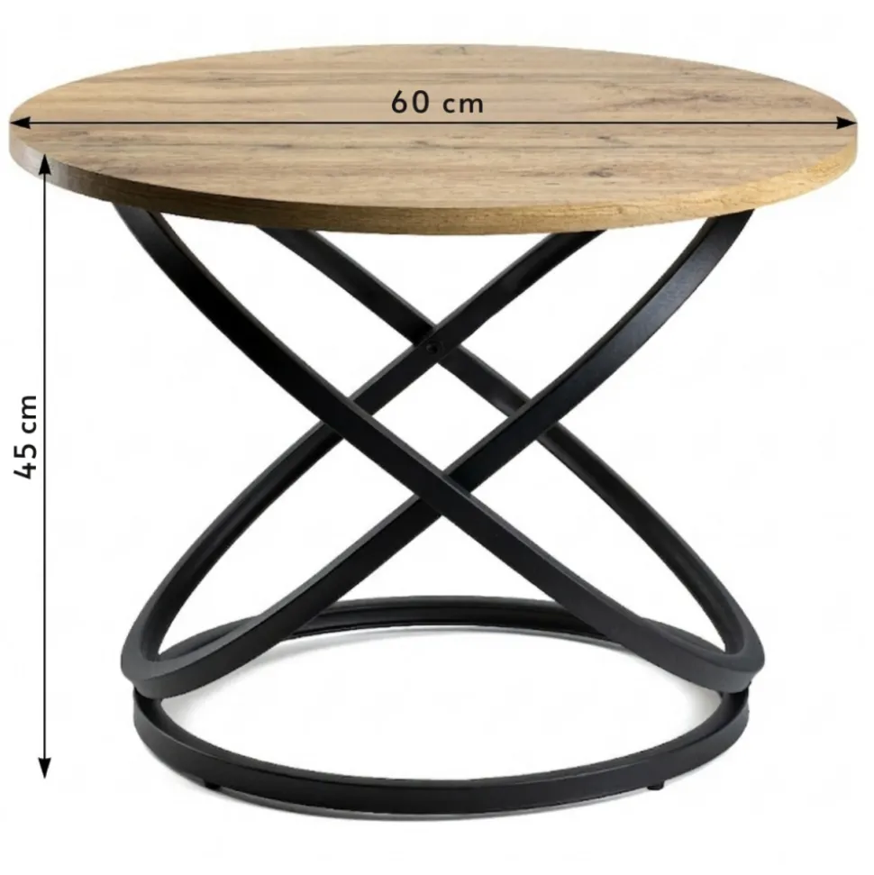 Stolik kawowy 60cm Selvia okrągły LOFT