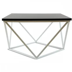 Stolik kawowy Curved 60 cm biało czarny