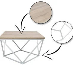 Stolik kawowy Curved 60 cm biały ciemny