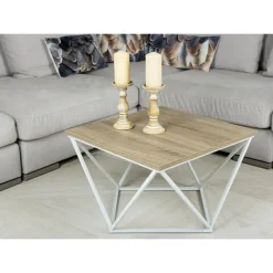 Stolik kawowy Curved 60 cm biały ciemny