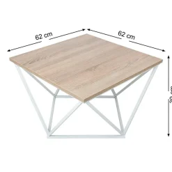 Stolik kawowy Curved 60 cm biały ciemny