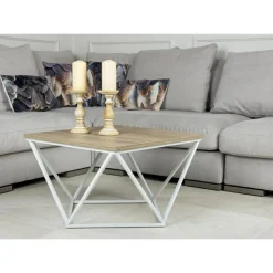 Stolik kawowy Curved 60 cm biały ciemny