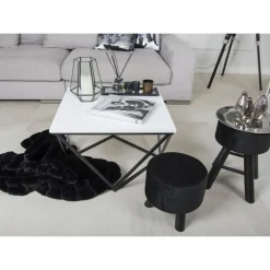 Stolik kawowy Curved 60 cm czarno biały