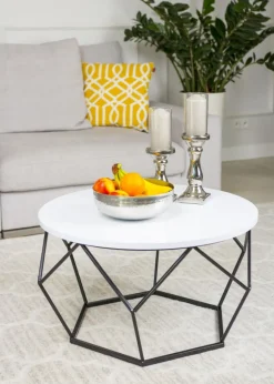 Stolik kawowy Diamond 70 cm czarno biały LOFT