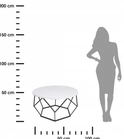 Stolik kawowy Diamond 70 cm czarno biały LOFT