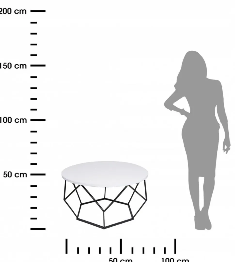 Stolik kawowy Diamond 70 cm czarno biały LOFT