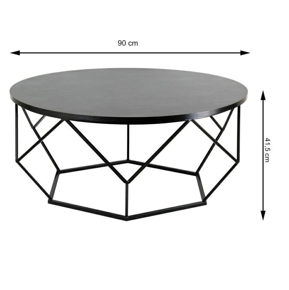 Stolik kawowy Diamond 90 cm czarny LOFT