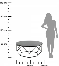 Stolik kawowy Diamond 90 cm czarny LOFT