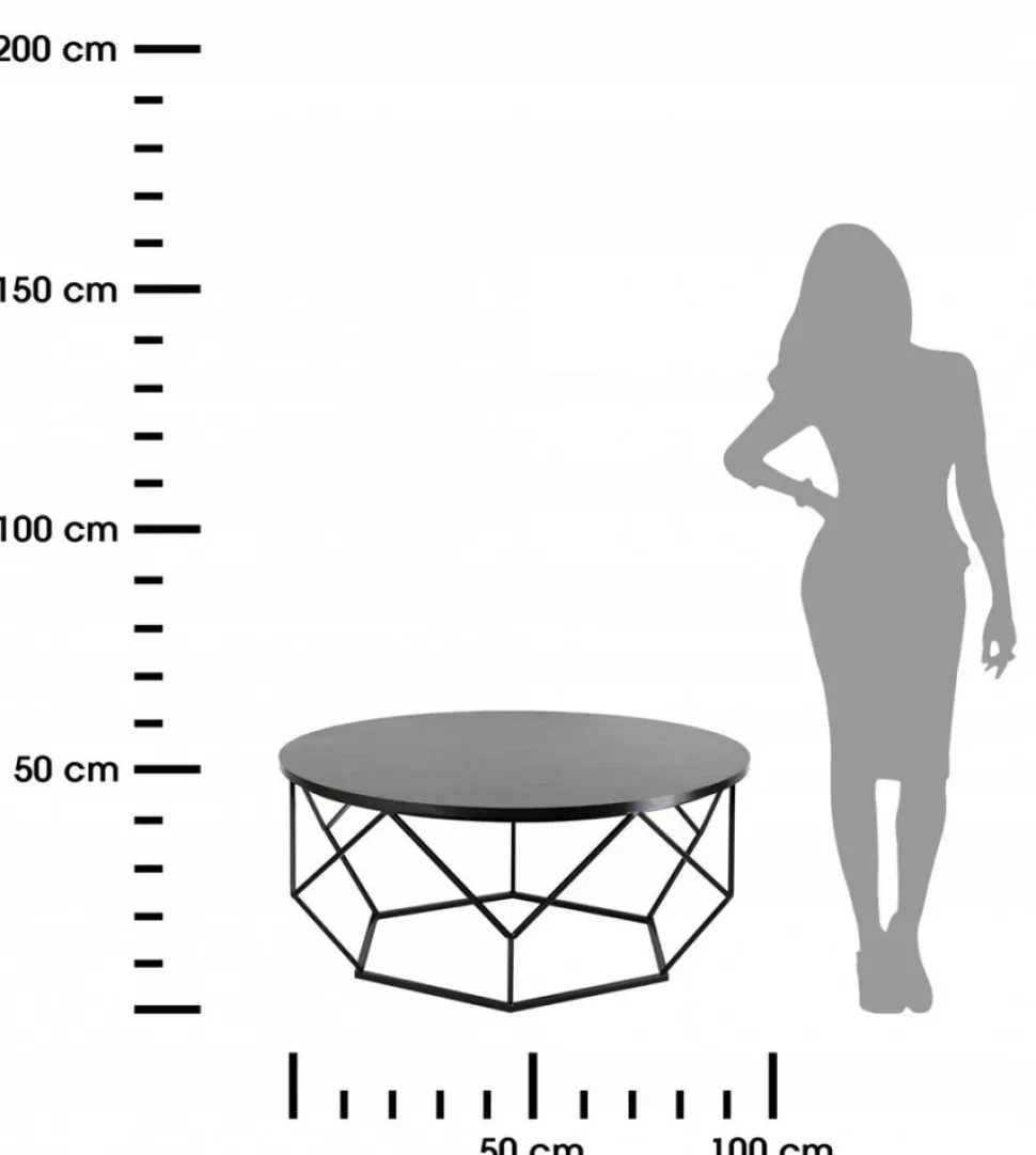 Stolik kawowy Diamond 90 cm czarny LOFT
