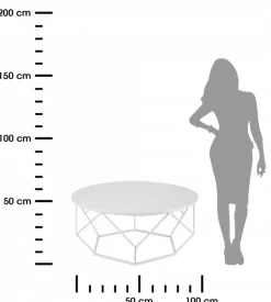 Stolik kawowy Diamond 90 cm biały GLAMOUR