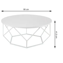 Stolik kawowy Diamond 90 cm biały GLAMOUR