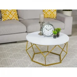Stolik kawowy Diamond 70 cm złoto biały GLAM