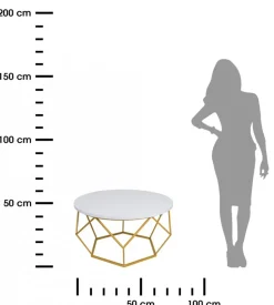 Stolik kawowy Diamond 70 cm złoto biały GLAM
