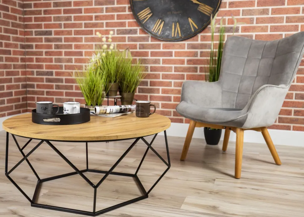 Stolik kawowy Diamond 90 cm Dąb Lancelot LOFT