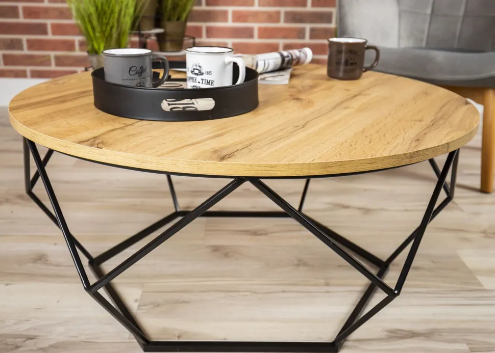 Stolik kawowy Diamond 90 cm Dąb Lancelot LOFT
