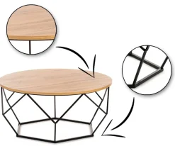 Stolik kawowy Diamond 90 cm Dąb Lancelot LOFT