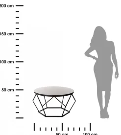 Stolik kawowy Diamond 70cm MARMUR czarny LOFT