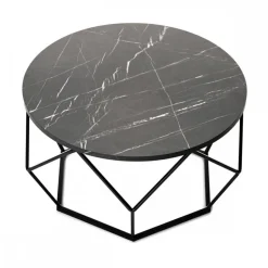 Stolik kawowy Diamond 70cm MARMUR czarny LOFT
