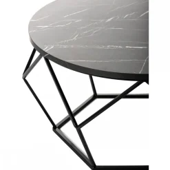 Stolik kawowy Diamond 70cm MARMUR czarny LOFT