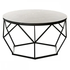 Stolik kawowy Diamond 70cm MARMUR czarny LOFT