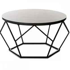 Stolik kawowy Diamond 70cm MARMUR czarny LOFT