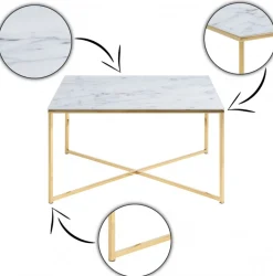 Stolik kawowy Falchetto Gold 80 x 80 cm