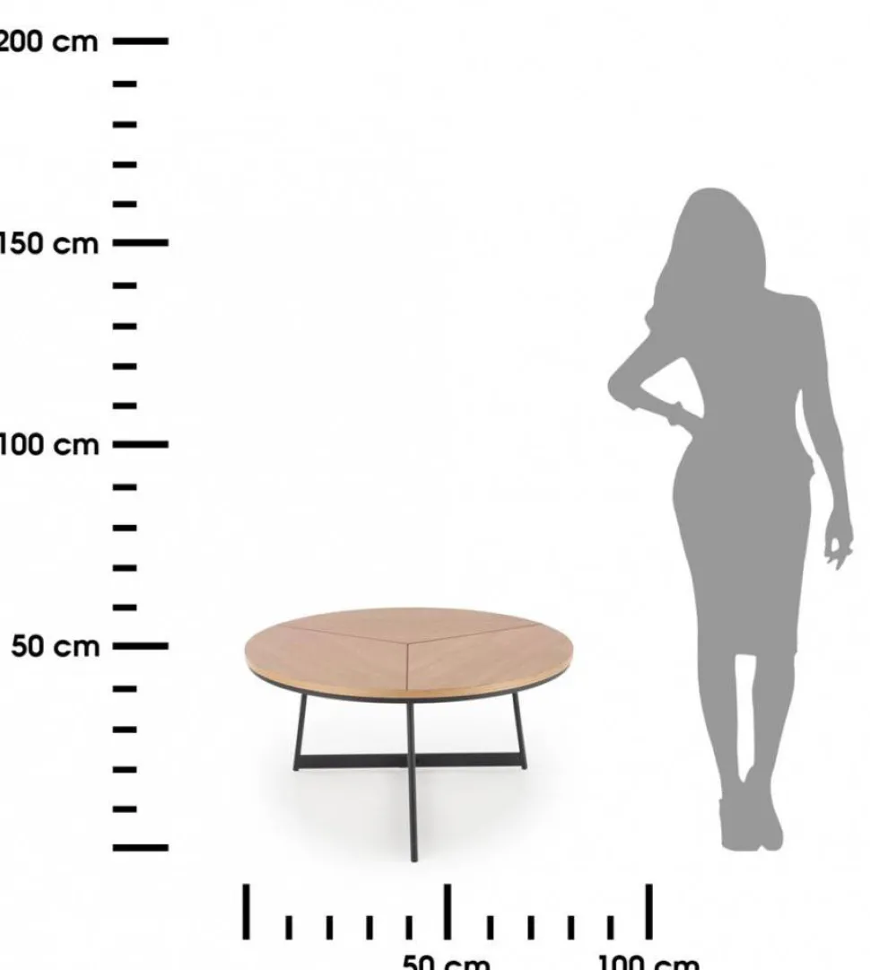 Stolik kawowy Karida dąb naturalny 80 cm