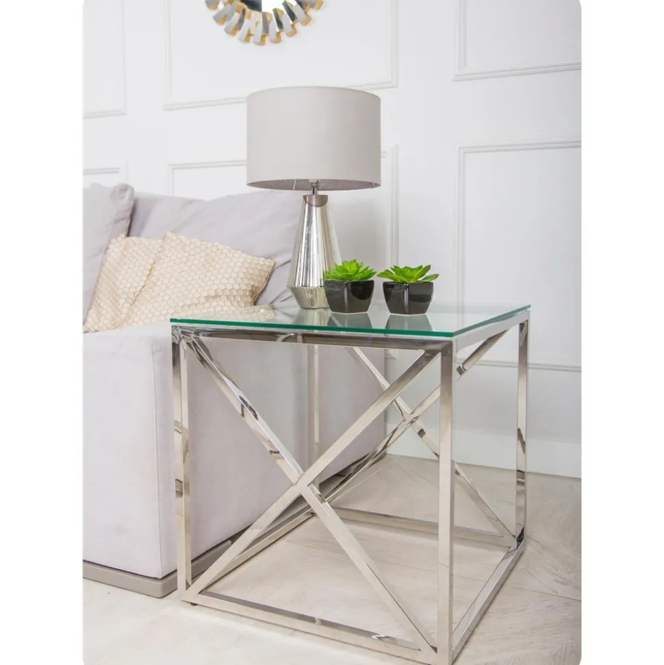 Stolik kawowy Nelja Silver 55 cm
