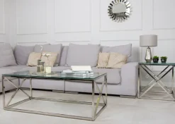 Stolik kawowy Nelja Silver 55 cm