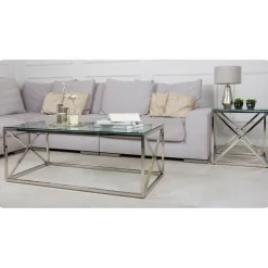 Stolik kawowy Nelja Silver 55 cm