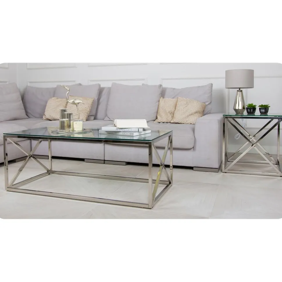 Stolik kawowy Nelja Silver 55 cm