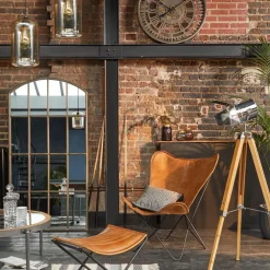 Stolik kawowy Torof z zegarem 90 cm