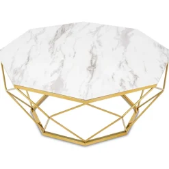 Stolik kawowy Volare Gold White