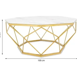 Stolik kawowy Volare Gold White