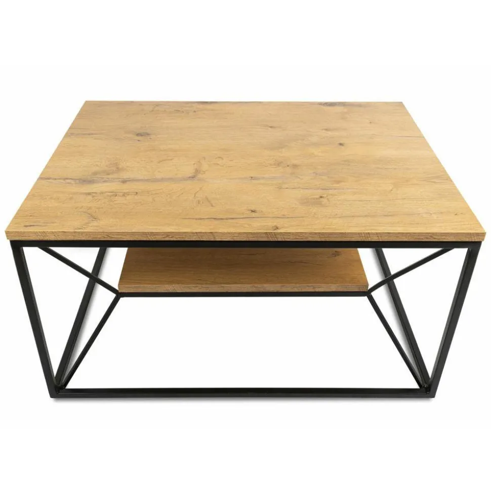 Stolik kawowy z półką 80x60 cm BasicLoft