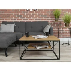Stolik kawowy z półką 80x60 cm BasicLoft