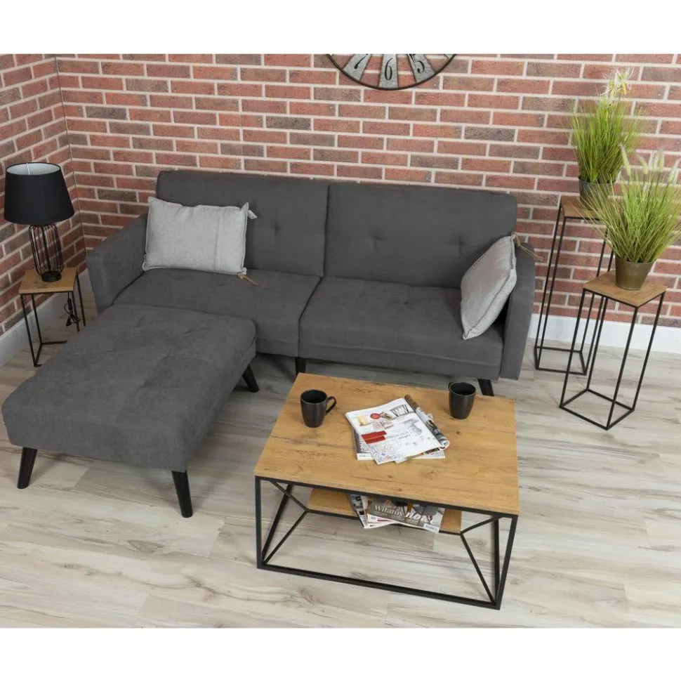 Stolik kawowy z półką 80x60 cm BasicLoft