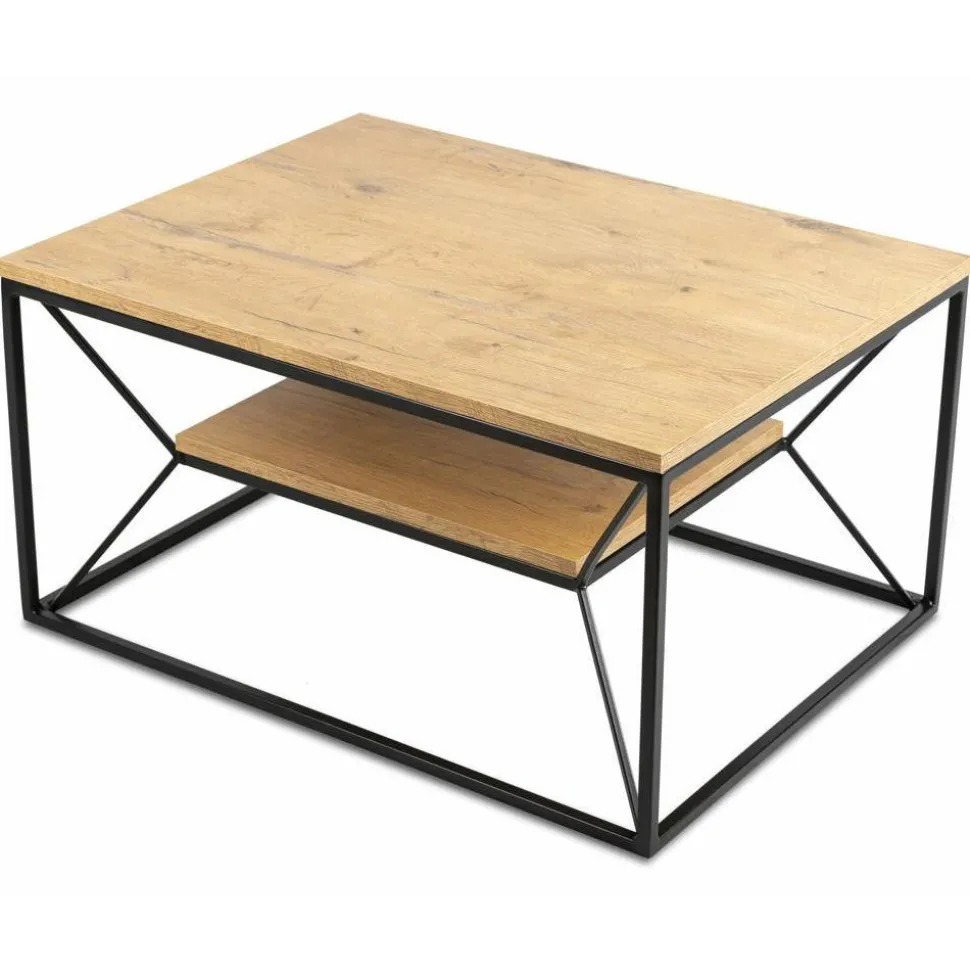 Stolik kawowy z półką 80x60 cm BasicLoft