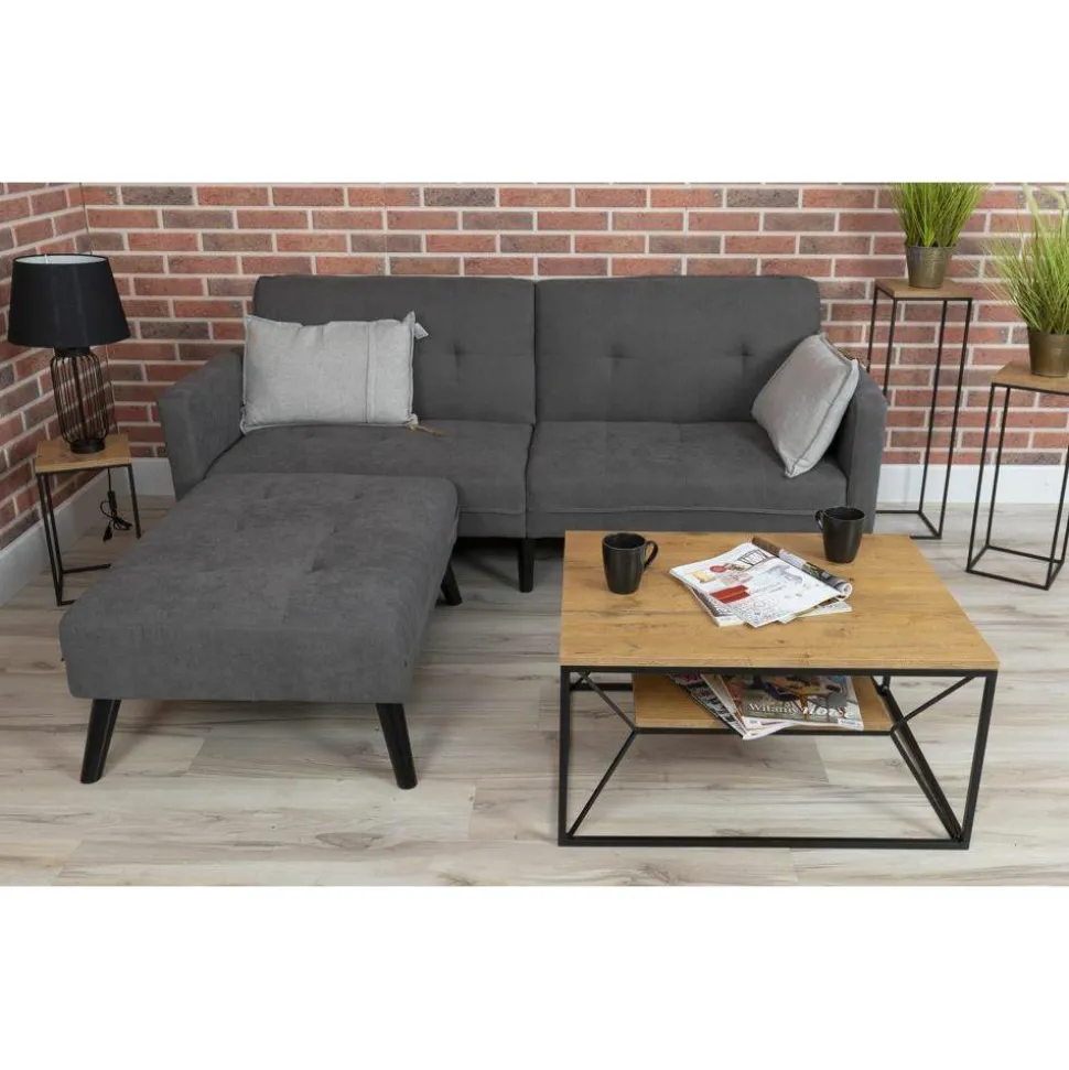 Stolik kawowy z półką 80x60 cm BasicLoft