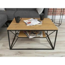 Stolik kawowy z półką 80x60 cm BasicLoft