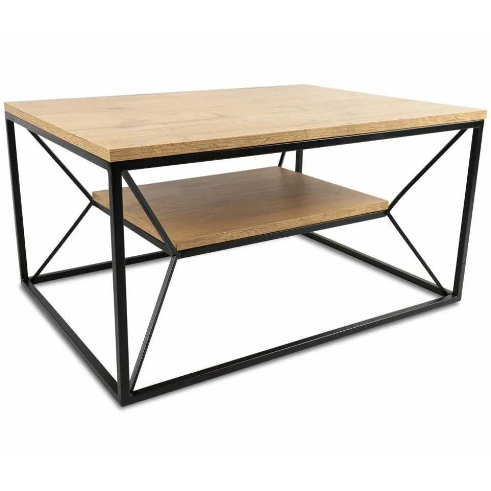 Stolik kawowy z półką 80x60 cm BasicLoft