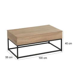 Stolik kawowy z podnoszonym blatem 100x55xh 40 cm
