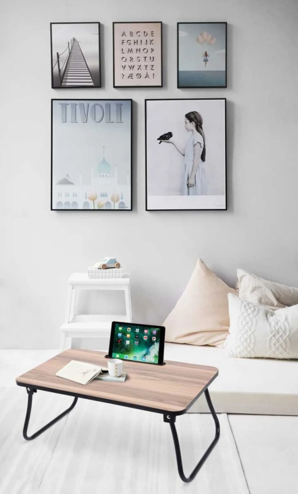 Stolik składany pod laptopa z tacą 52,5x30 cm