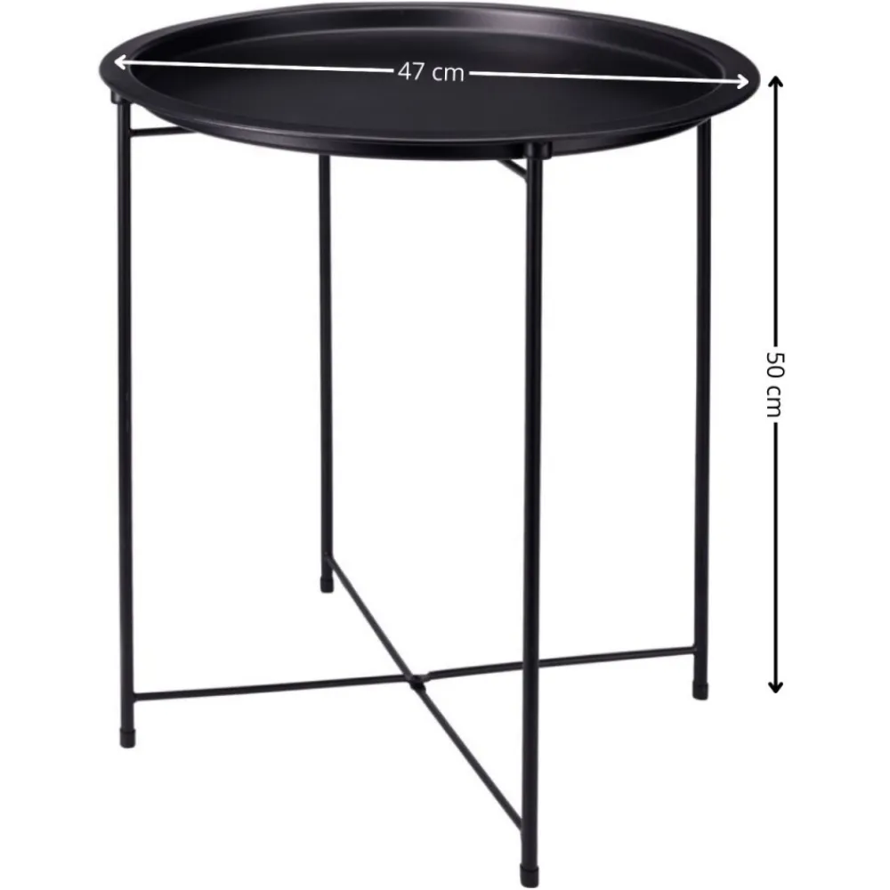 Stolik boczny metalowy czarny 47xh50 cm * HowHomely Online